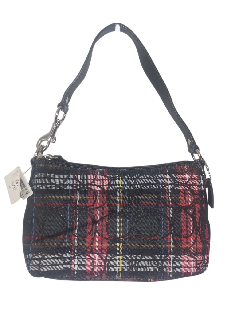 Coach Soho Poppy Tartan Plaid Mini Shoulder Bag Y2K Red Black Glitter Preppy NWT